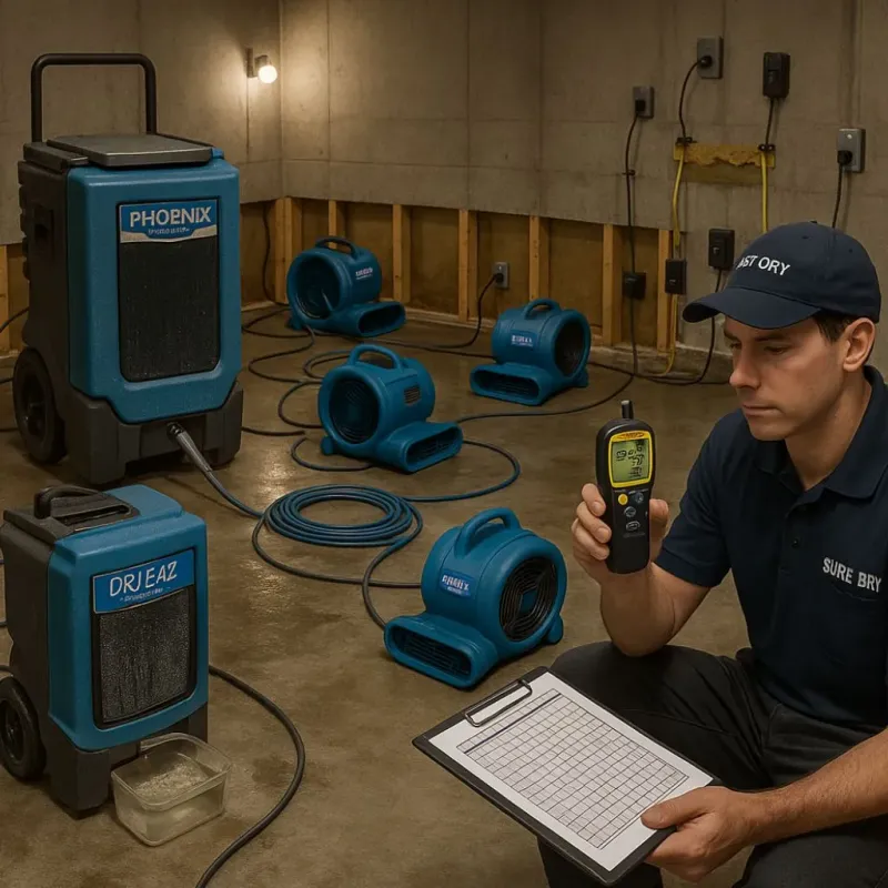 Structural Drying and Dehumidification process in El Dorado County, CA